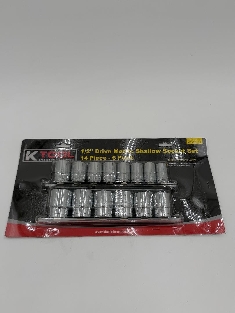 K Tool International Socket Set 14 Piece 1/2 Inch Drive Metric 28100 – KTI28100