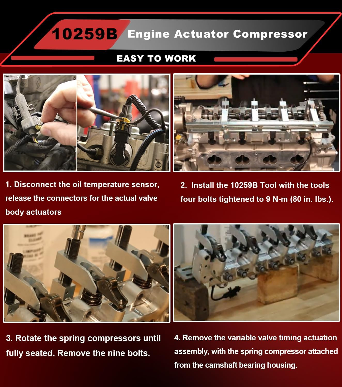 10259A 10259B Engine Actuator Spring Compressor Assembly Tool for Fiat MultiAir