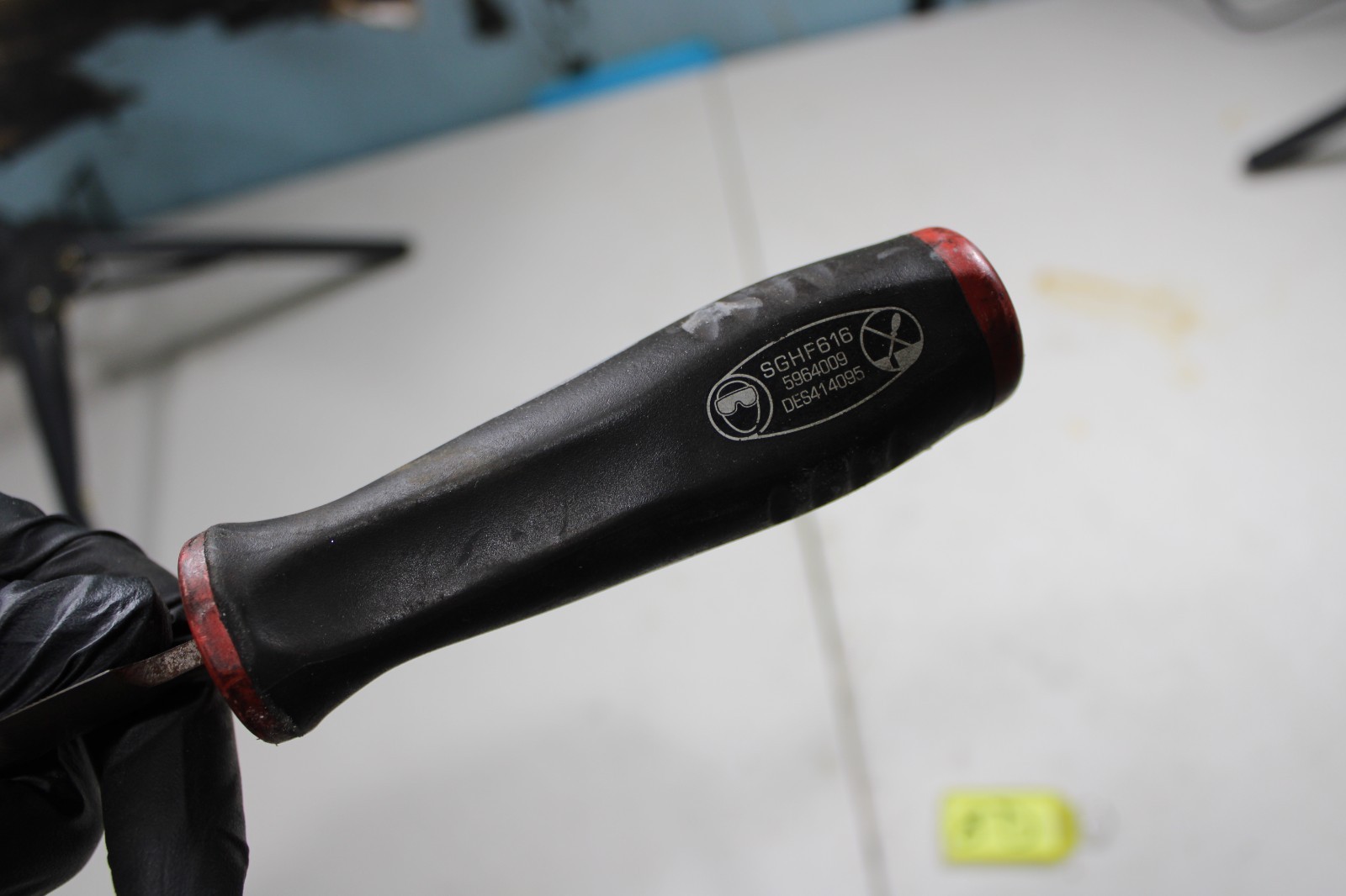 Snap On Tools Red Soft Grip Plastic File Handle SGHF616 with Rasp File