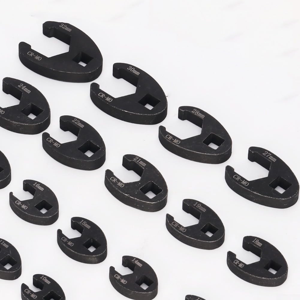 Crows foot Wrench Set 1/2″ and 3/8” Drive Flare Nut Crowfoot Wrench Set Metric