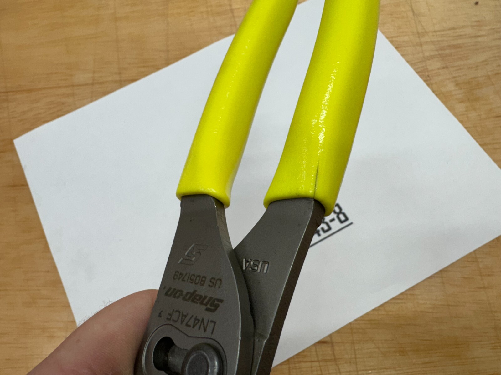 Snap-On Tools USA NEW HI-VIZ 9″ Soft Grip Long Nose Slip Joint Pliers LN47ACFHV