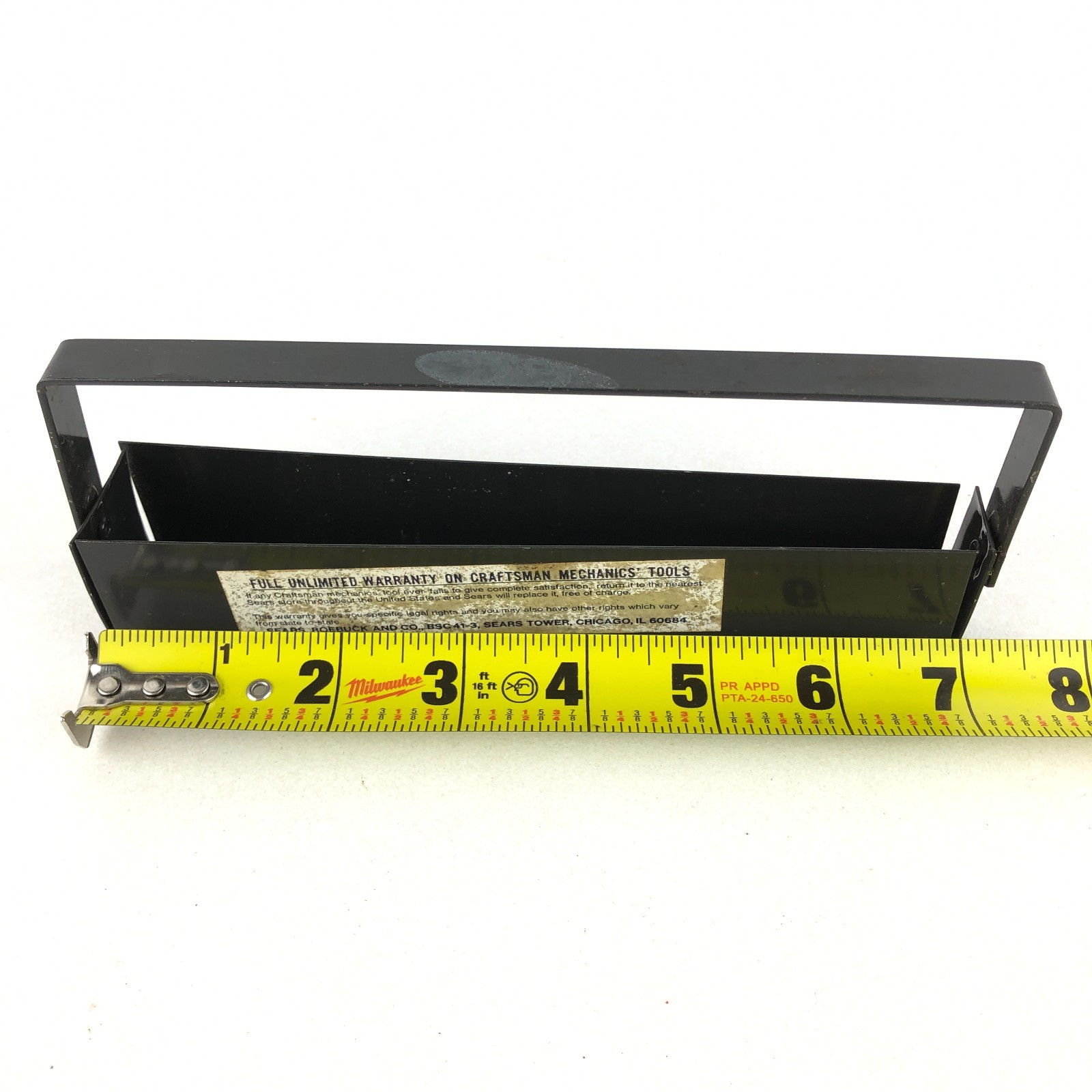Vintage Craftsman USA 3/8″ Drive Metal Socket Storage Tray 7″ Steel Sears OLD