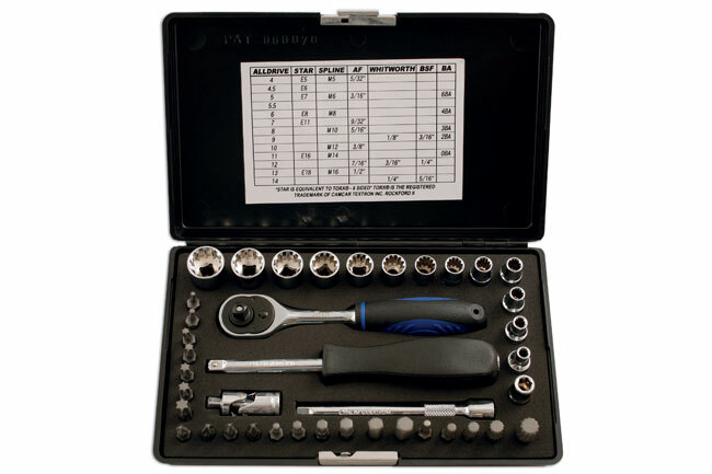 Laser 3568 40 Piece 1/4″D Alldrive Socket Set TS3
