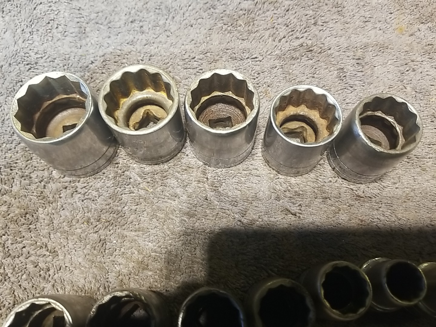Vintage S-K Tools 1/2″ Drive 12pt SAE Sockets LOT USA 12 Pieces 1 3/16″ -7/16″