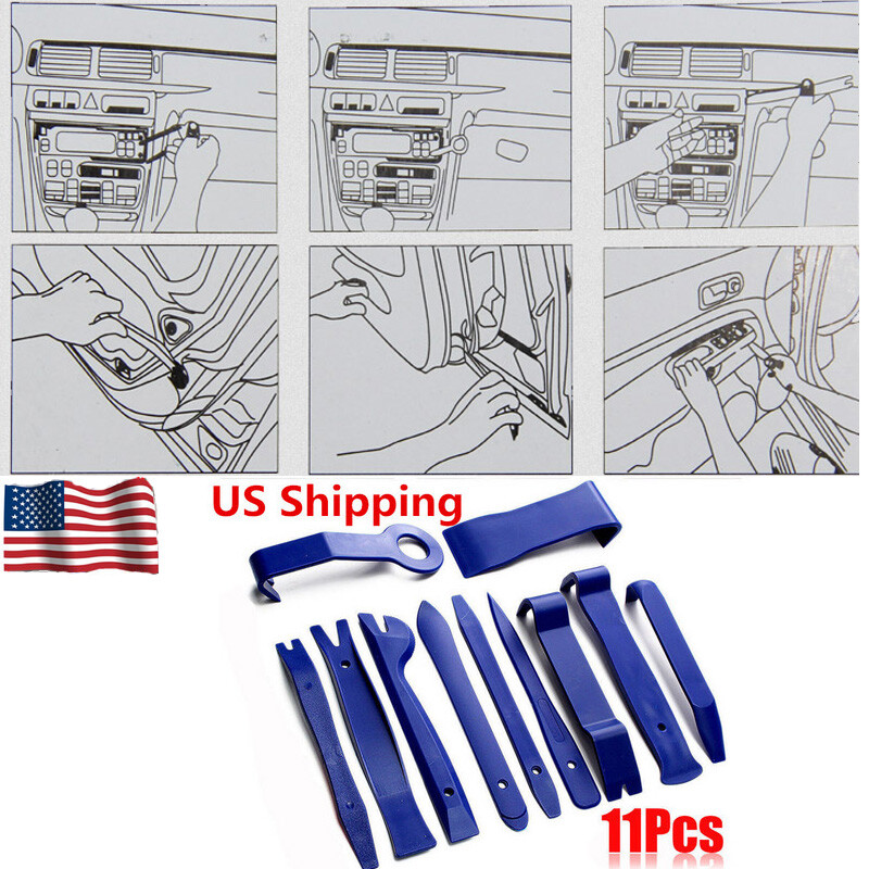 11pcs NEW Plastic Panel Removal Open Pry Tools Kit Car Auto Dash Door Radio Trim