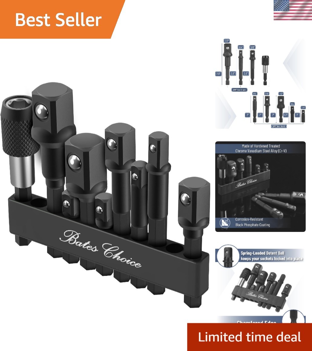 Bates Impact Socket Adapter Set – 9 High-Performance Pieces for Heavy-Duty Tasks