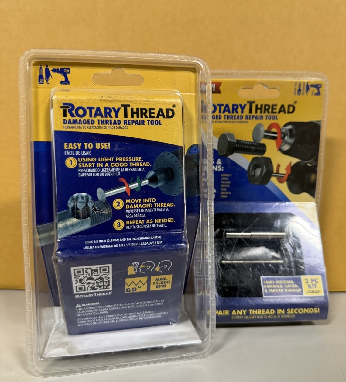 LOT OF 2 ROTARY THREAD Damaged Thread Repair Tool -Chase, Restore Repair & Clean