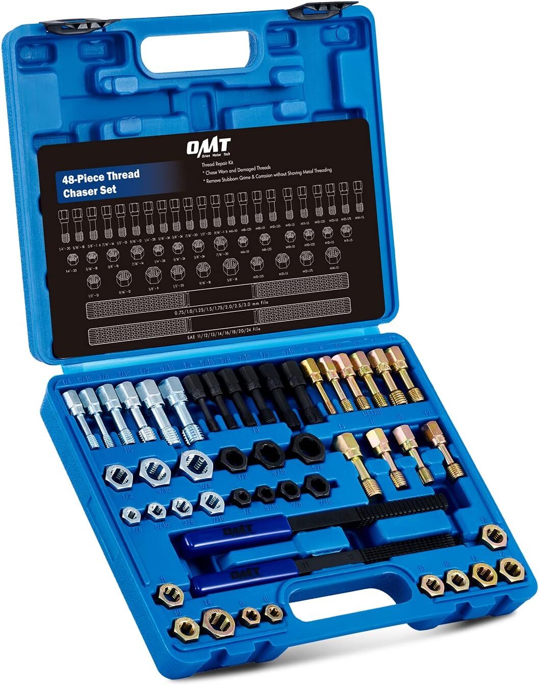 Orion Motor Tech 48 Piece Thread Chaser Set, Metric and SAE Repair…