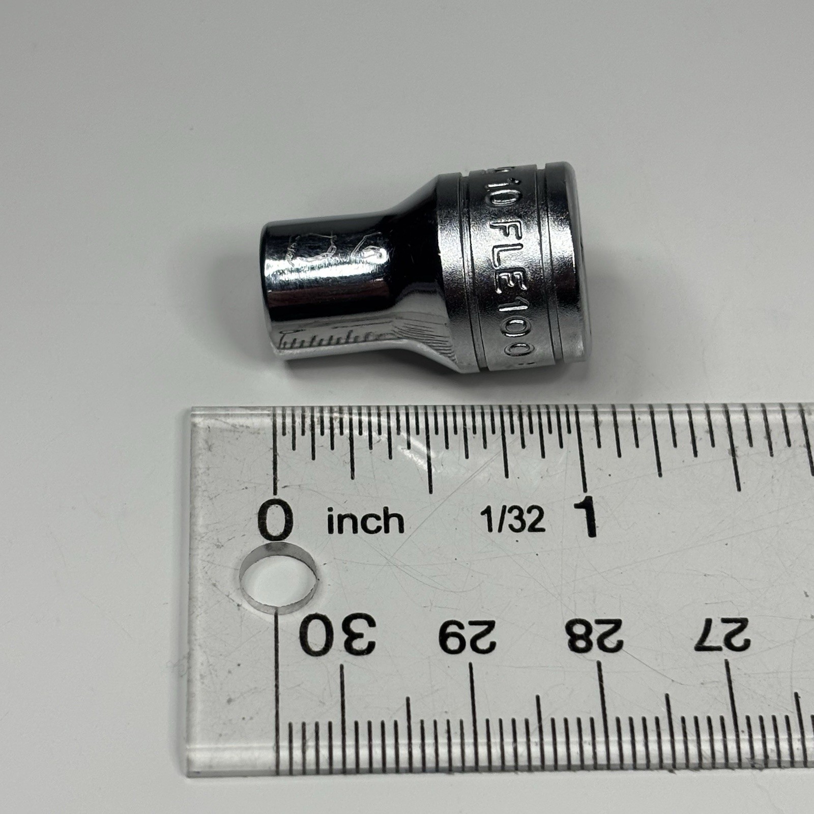 Snap On Tools FLE100 3/8 Drive Torx E10 Chrome Shallow Socket USA VTG 1987