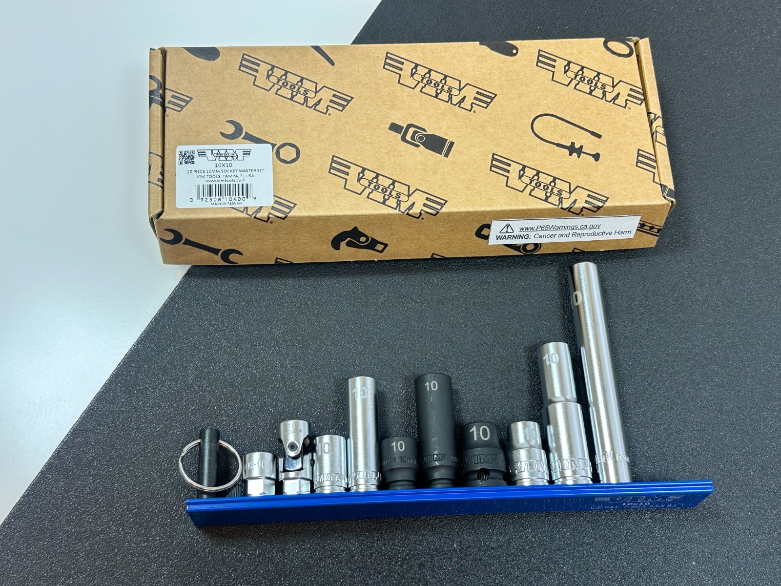 NEW VIM Tools 10pc All 10mm Specialty Short & Deep Socket Set w/ Magrail #10X10