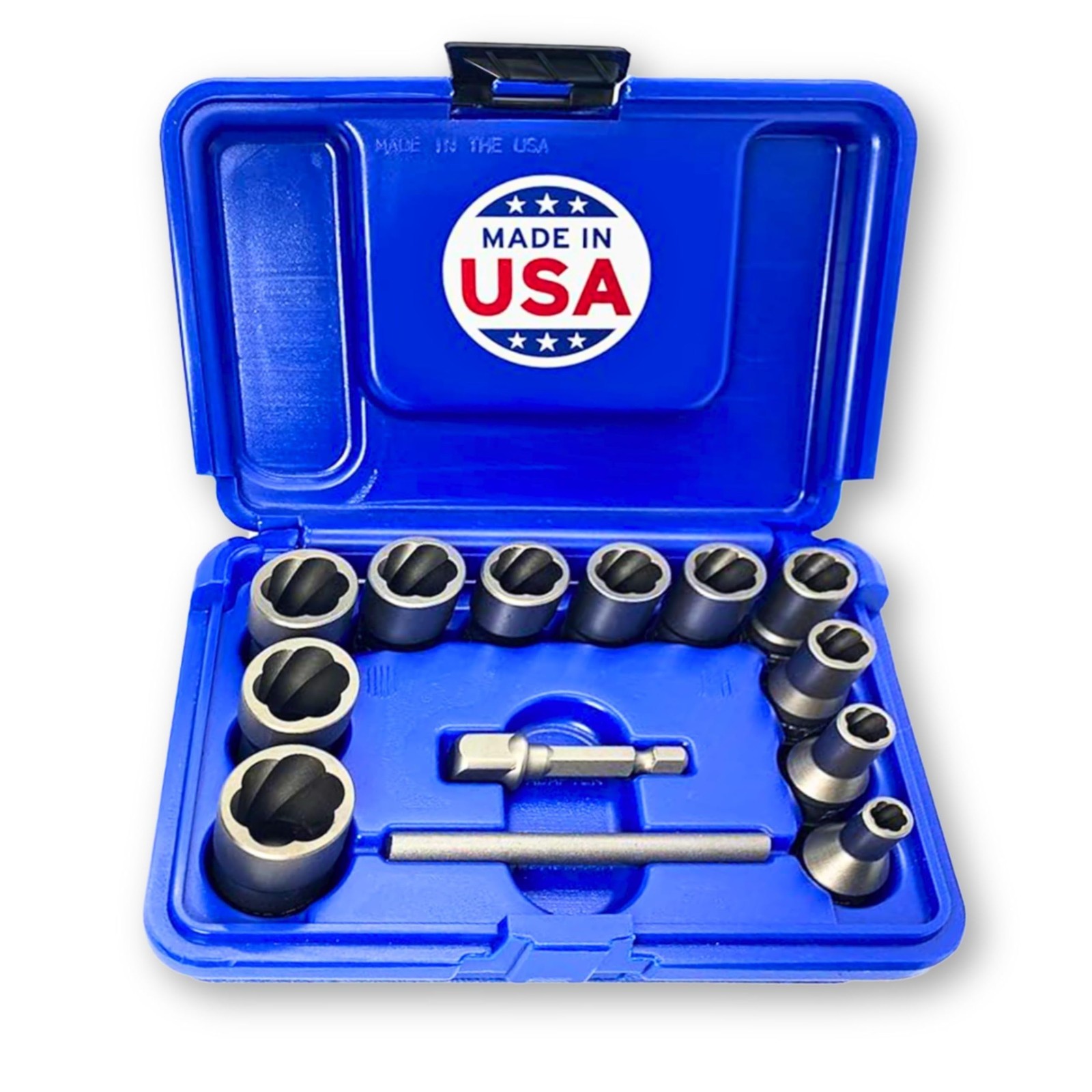 13-Piece Bolt Extractor Set | Turbo Sockets for Stripped & Rounded Bolts | ⅜” Dr