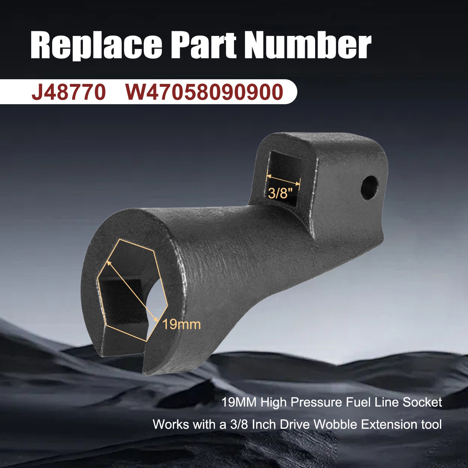 Fuel Injector Line Socket Tool Fit for DD15 DD13 Detroit W47058090900 J48770