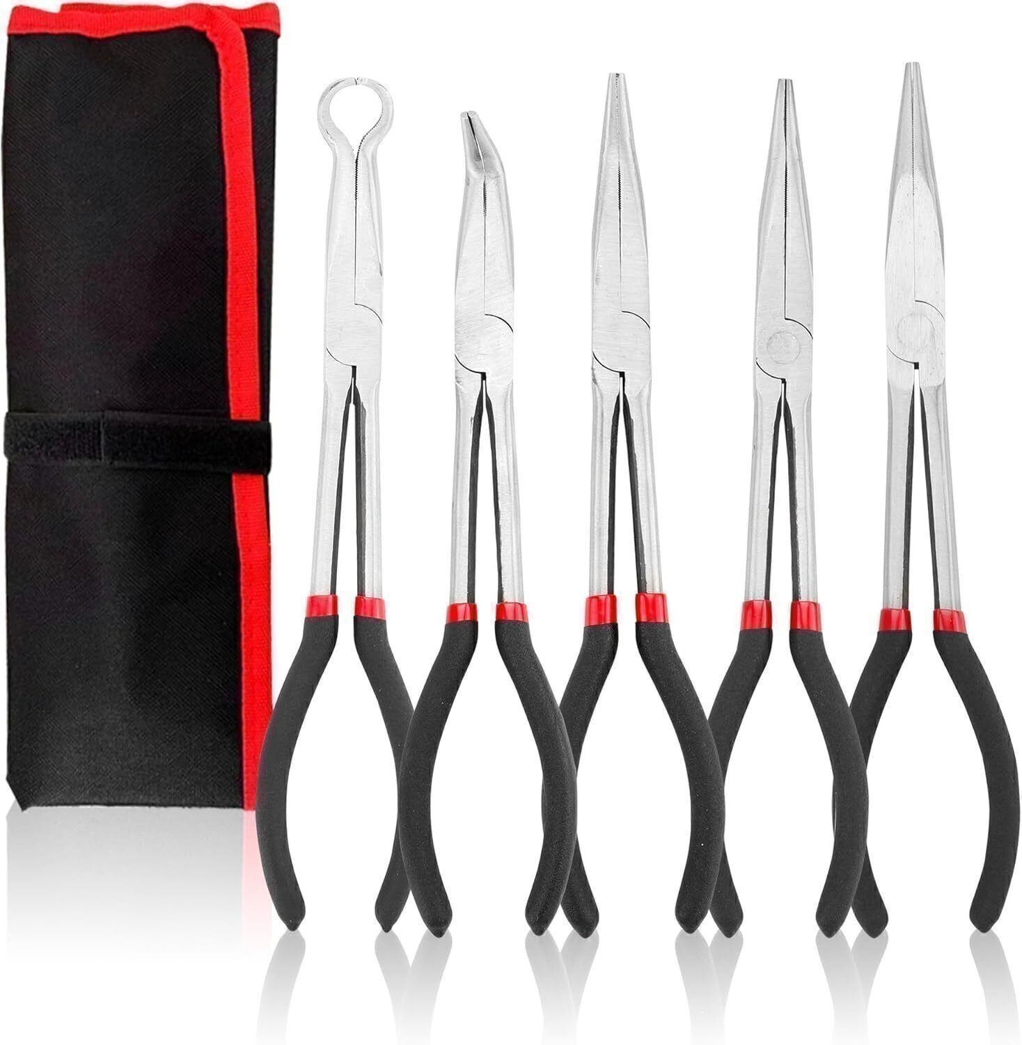Precision 11inch Long Needle Nose Pliers Assortment Kit, Long Reach Pliers