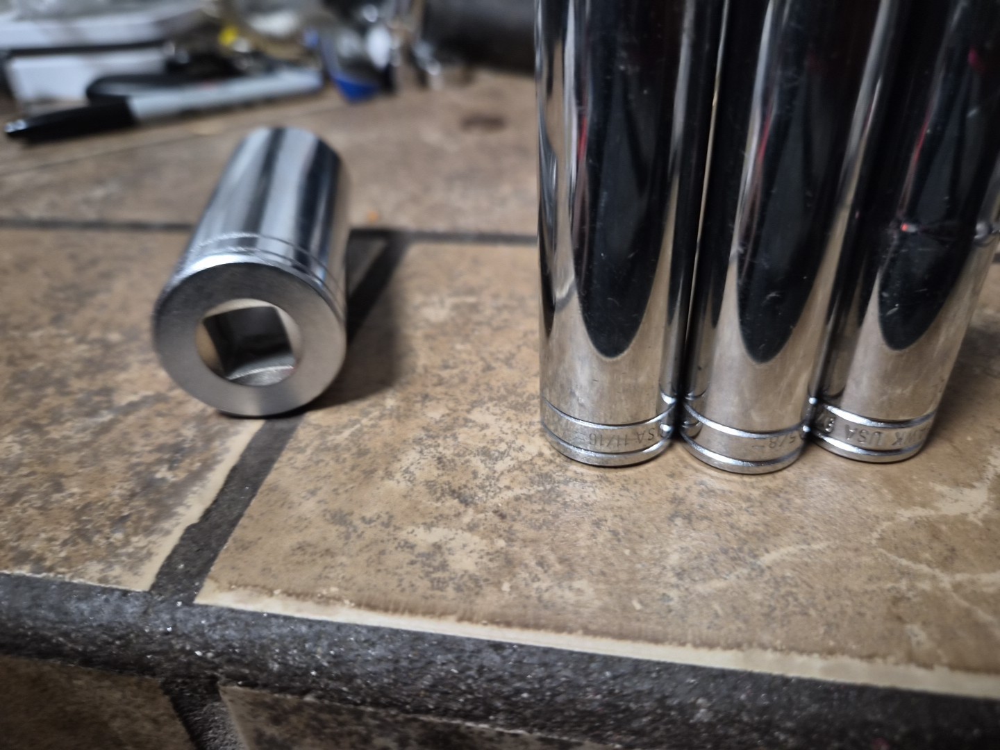 1/2″ DRIVE DEEP SOCKET, 6-pt, USA, POLISHED CHROME, BLACKHAWK 4 Pc