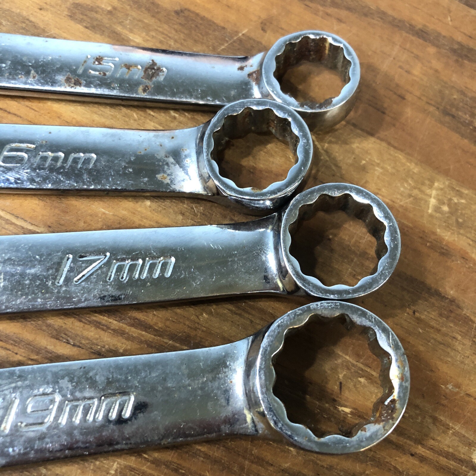 Snap-on SOEXM 15-17, 19 Flank drive Plus 12 Point Combo Wrench Set 4pc Metric