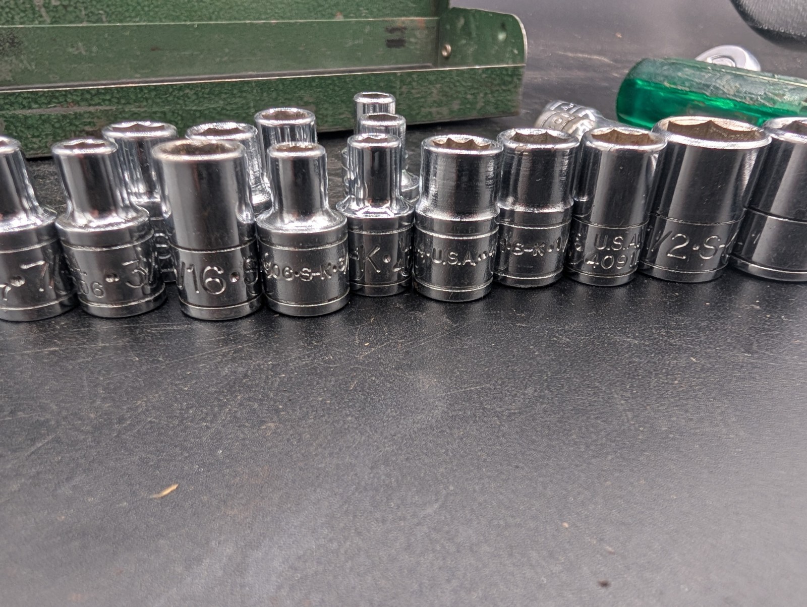 SK Tools 1/4″ Dr Socket Set 20pc USA Ratchet Driver Extsn