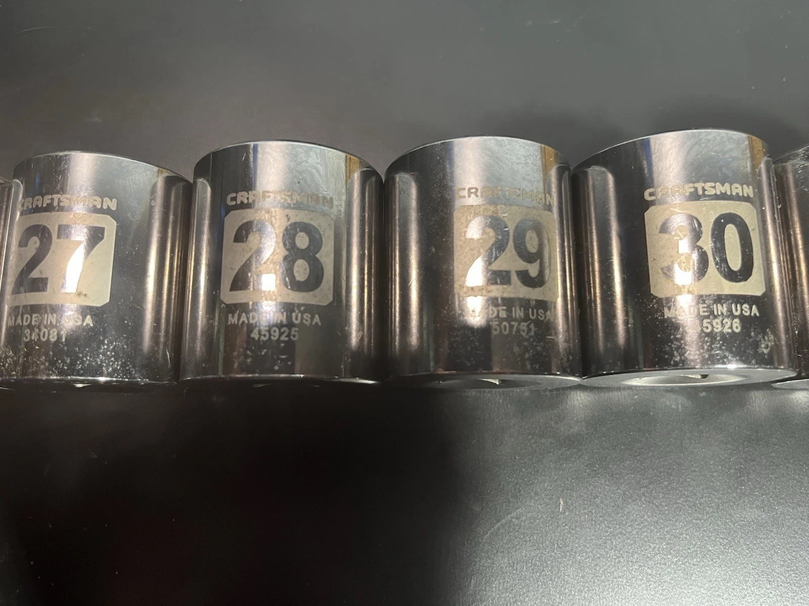 Craftsman USA EZ Read 1/2” Metric Sockets 21mm-36mm 12 Piece Set – Lightly Used