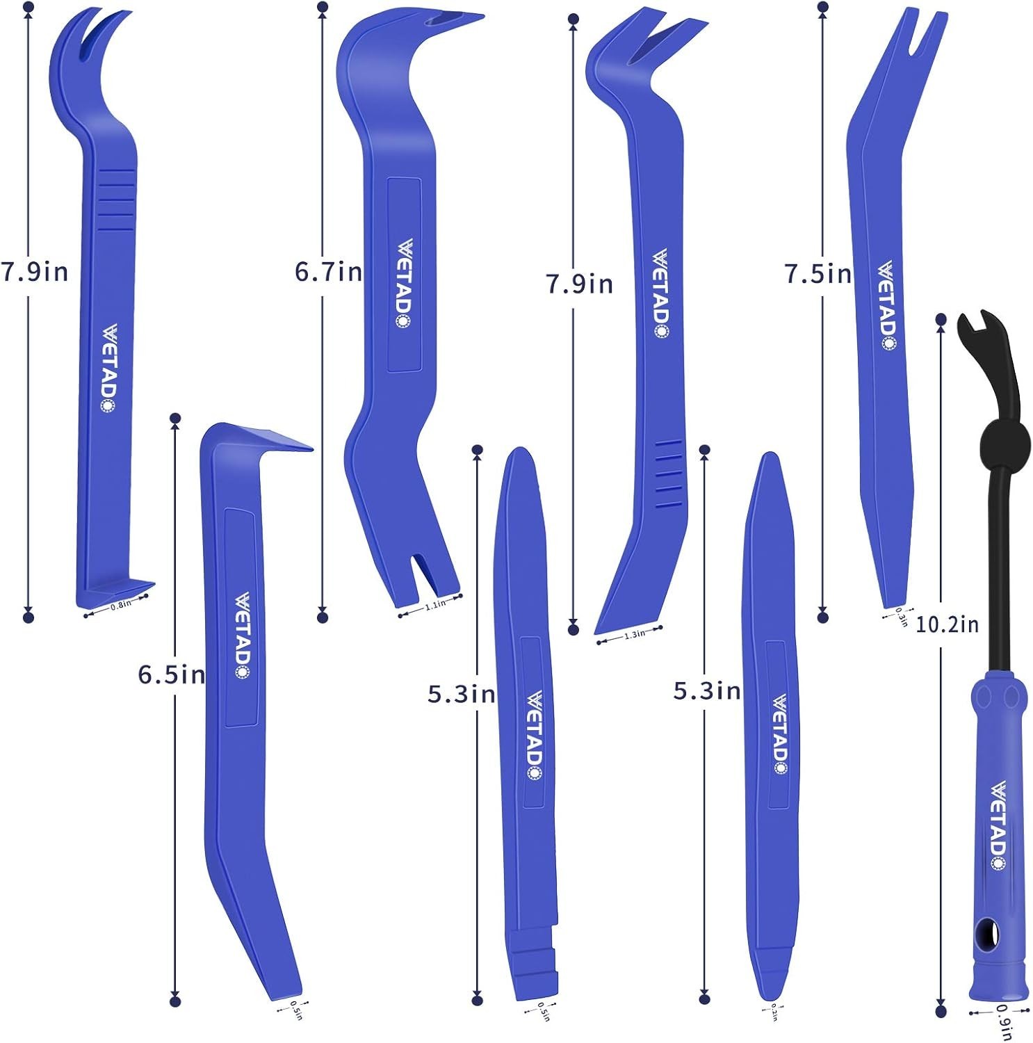 8-Piece Trim Removal Tool Set for Effortless Car Upholstery Repairs – Dark Blue