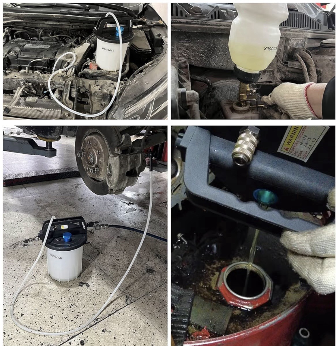 Universal One Person Pneumatic Brake System Clutch Fluid Bleeding Extractor Tool