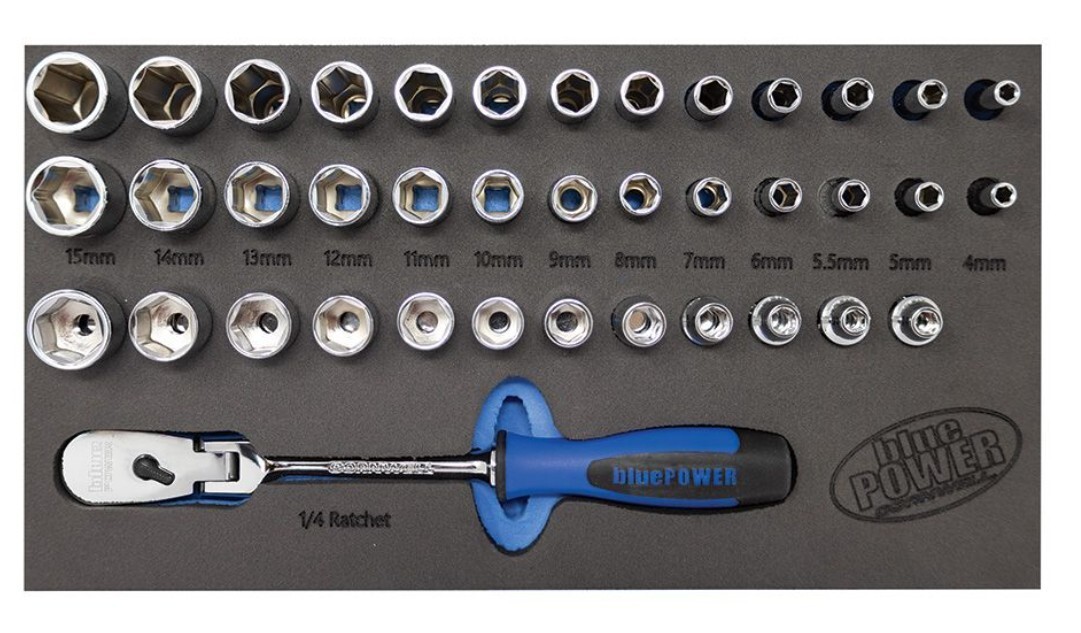 CBP391HFS 39 Piece Cornwell 1/4″ Dr Metric Socket & Flex-Head Handled Ratchet Se