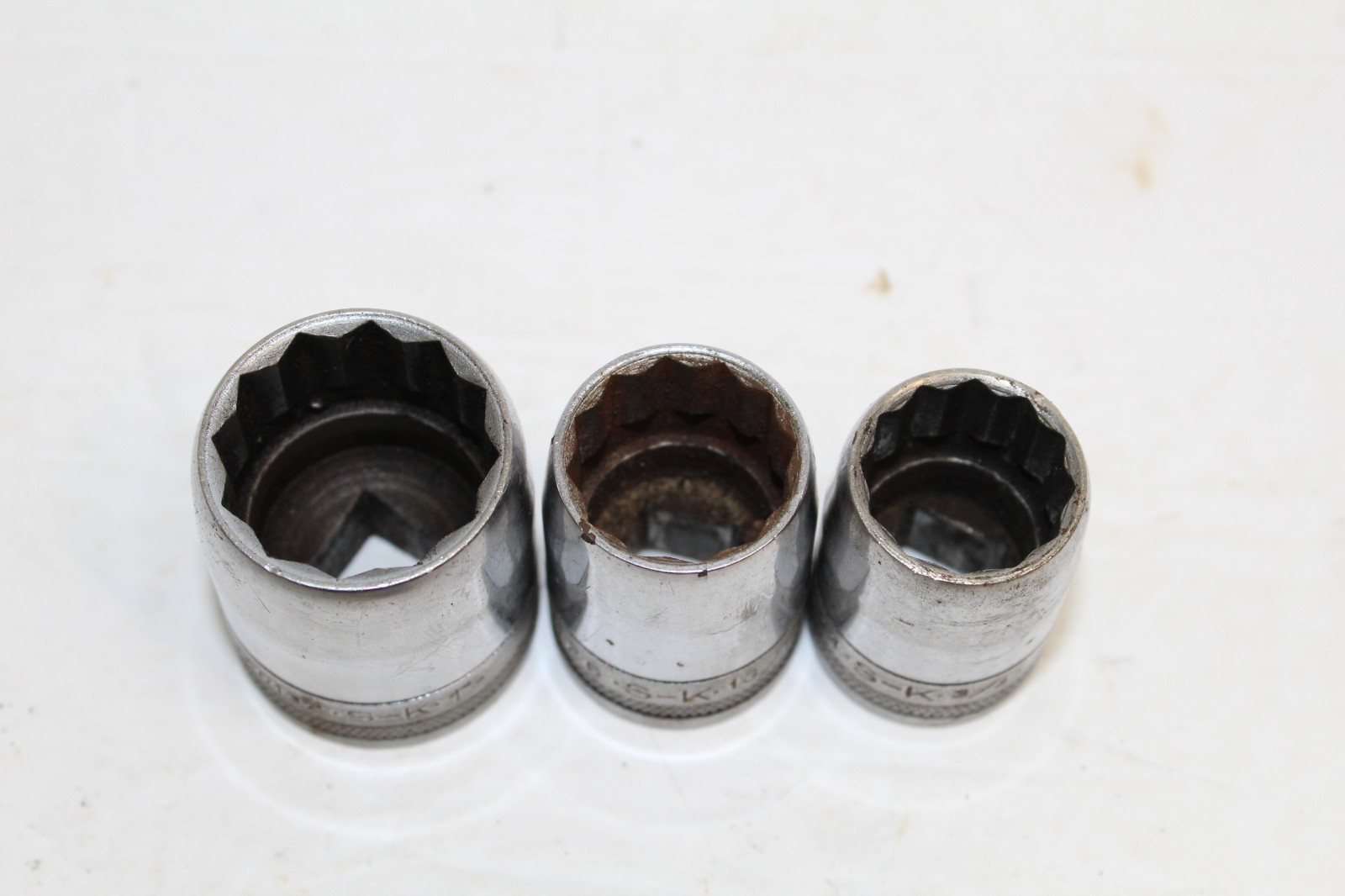 3 pc Lot S-K 1/2 Drive Sockets 13/16″, 3/4″, 1″ USA