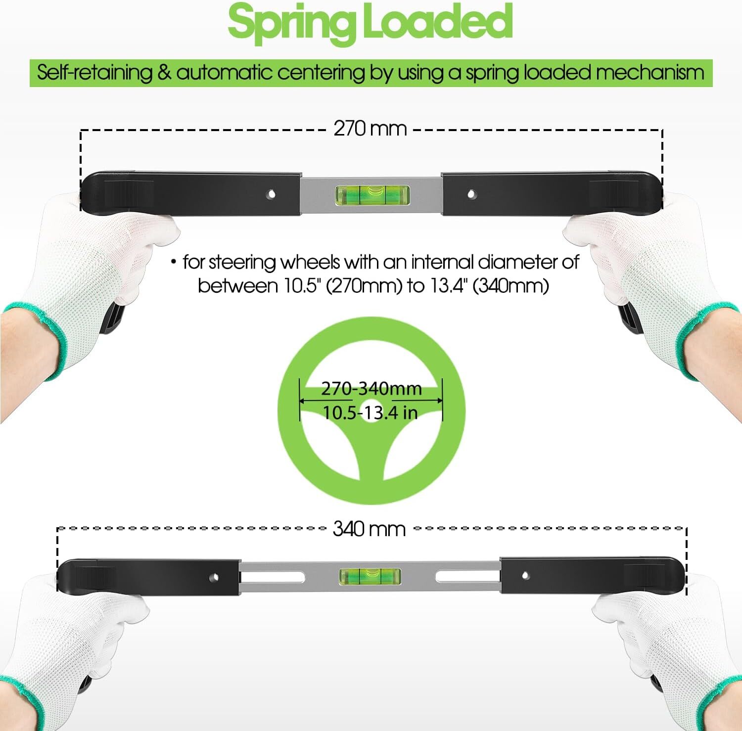 Universal Steering Wheel Level Alignment Tool 270mm-340mm Spring-Loaded Steer