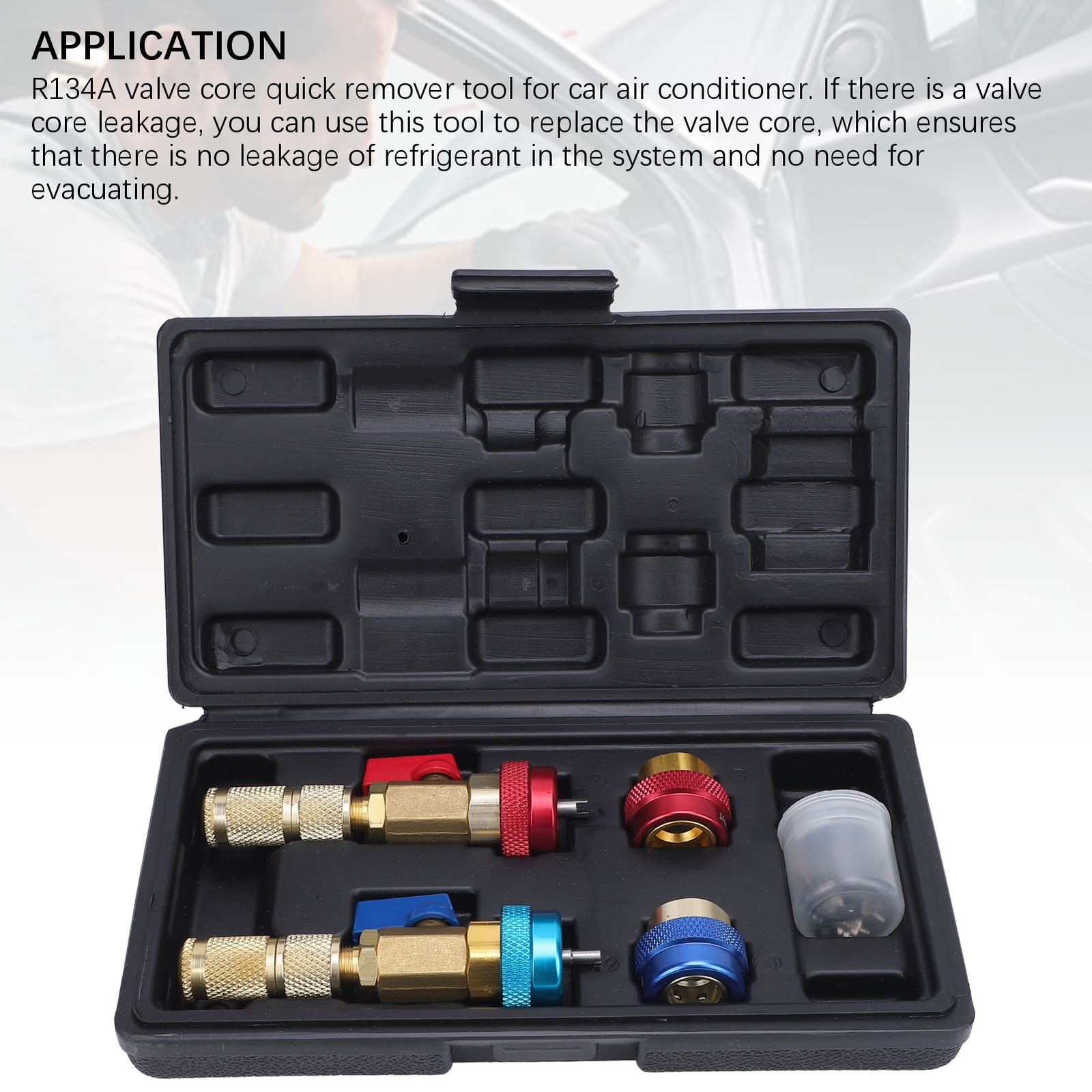 R134A Valve Core Quick Remover Installer Kit Stainless Steel Brass High Low FXMC