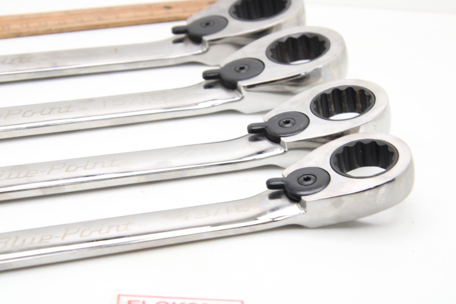 Blue Point 13/16″ – 1″ SAE Chrome 4 Piece 12 Point Ratcheting Wrench Set USA