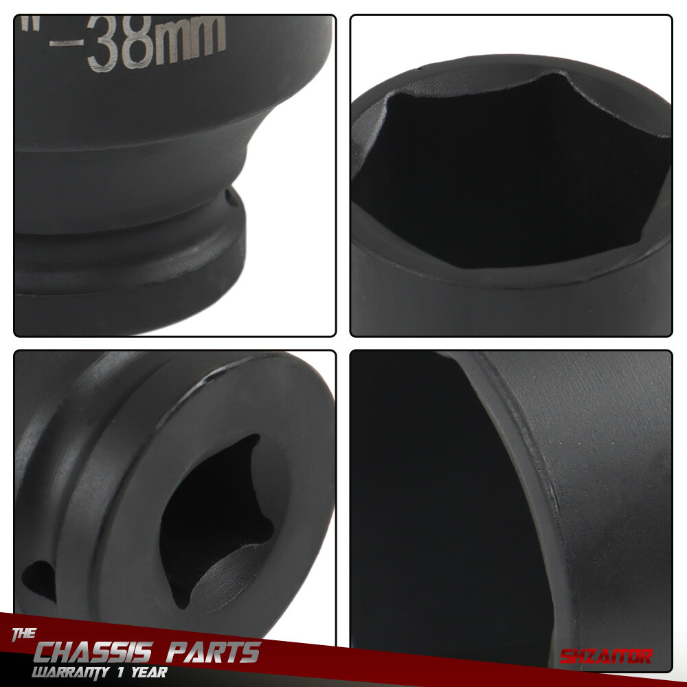 9 Pcs 29-38mm Deep Impact Socket Set Drive Metric Axle Hub Nut Socket 6 Point