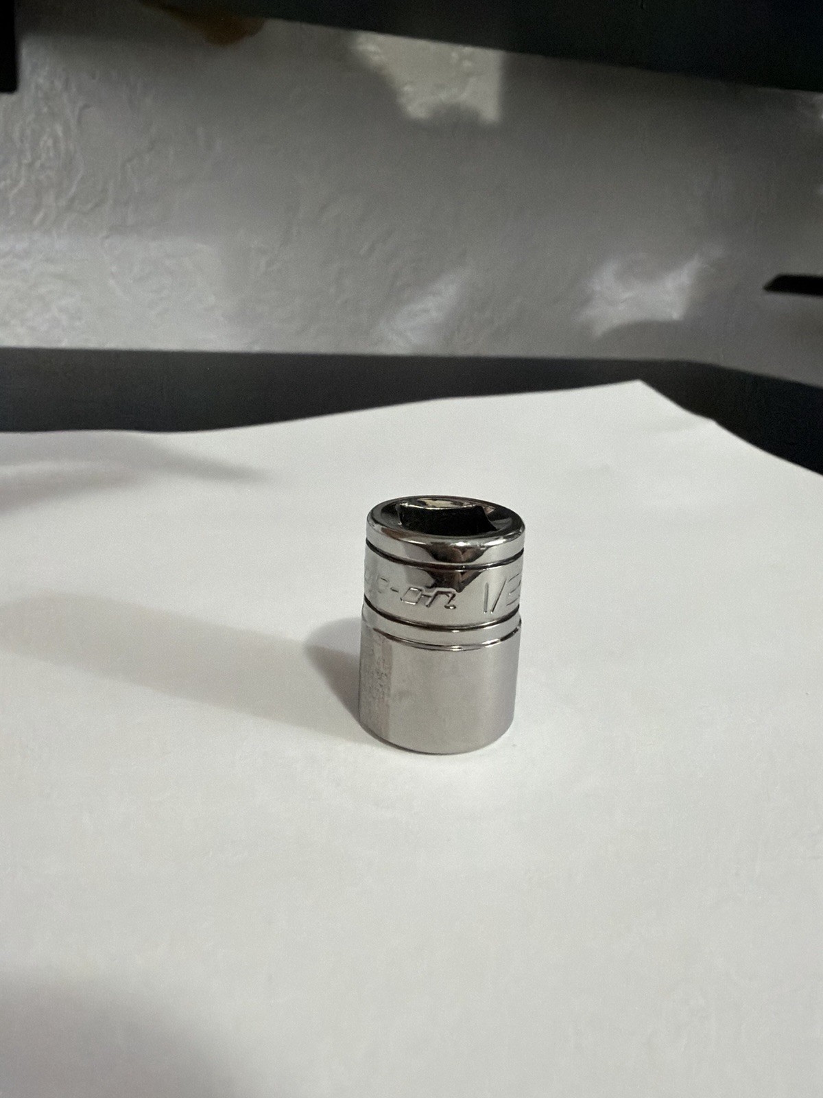 Snap-On Chrome Socket F161 1/2″ SAE 12pt 3/8″ Drive Shallow Mechanic Tool