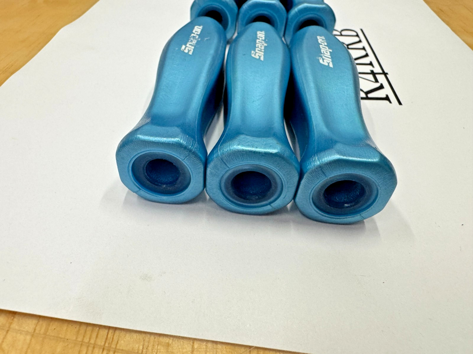 Snap-on Tools PEARL BLUE 3/8″ Drive Replacement Ratchet Hard Grip 6PC Lot Dinged