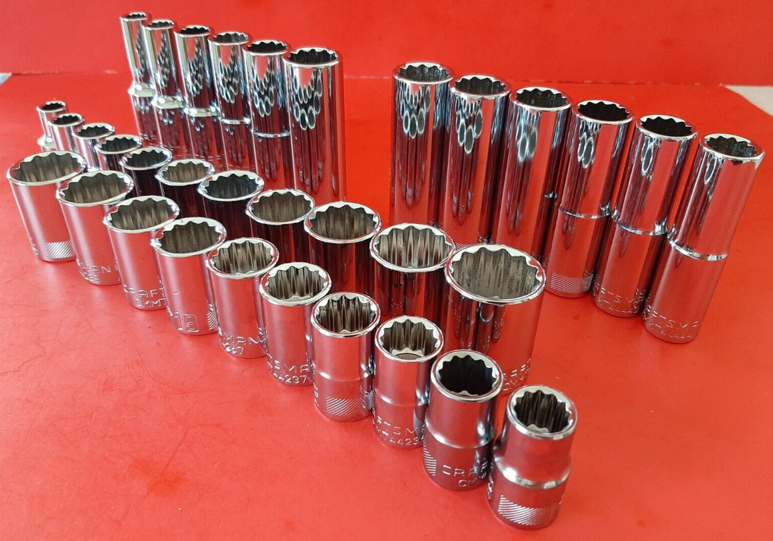 NEW CRAFTSMAN 33pc Shallow & Deep 1/2″ Drive SAE + METRIC 12pt Point Socket Set