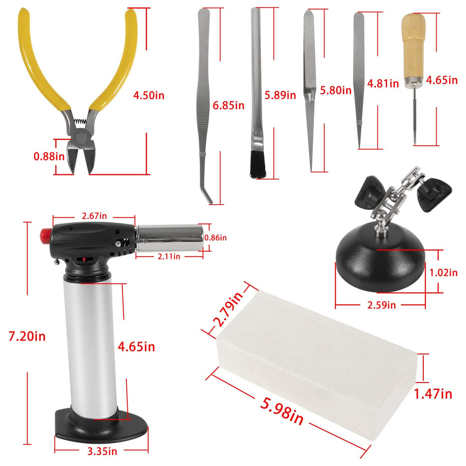 Jewelry Soldering Kit w/ Butane Torch,Third Hand,Tripod for Beginner Silversmith