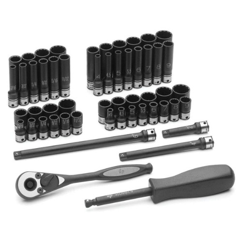 Grey Pneumatic Duo-Socket Set, 1/4″ Drive, Fractional and Metric, 53-Pieces