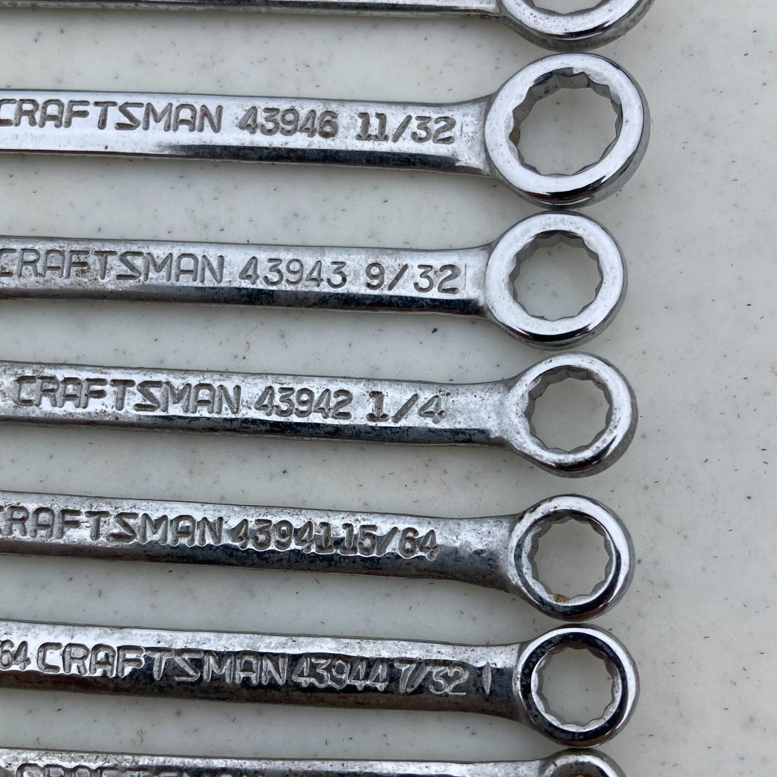Craftsman SAE 8pc Ignition Wrench Set 13/64″ – 7/16″ 43941-43948 Vintage USA
