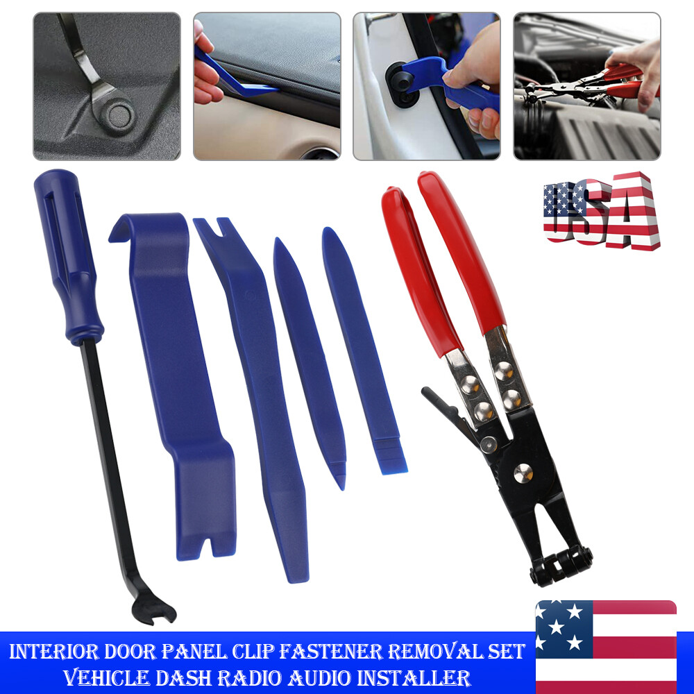 6PC Car Trim Removal Tool Set Hand Tools Pry Bar Panel Door Interior Clip Kit US