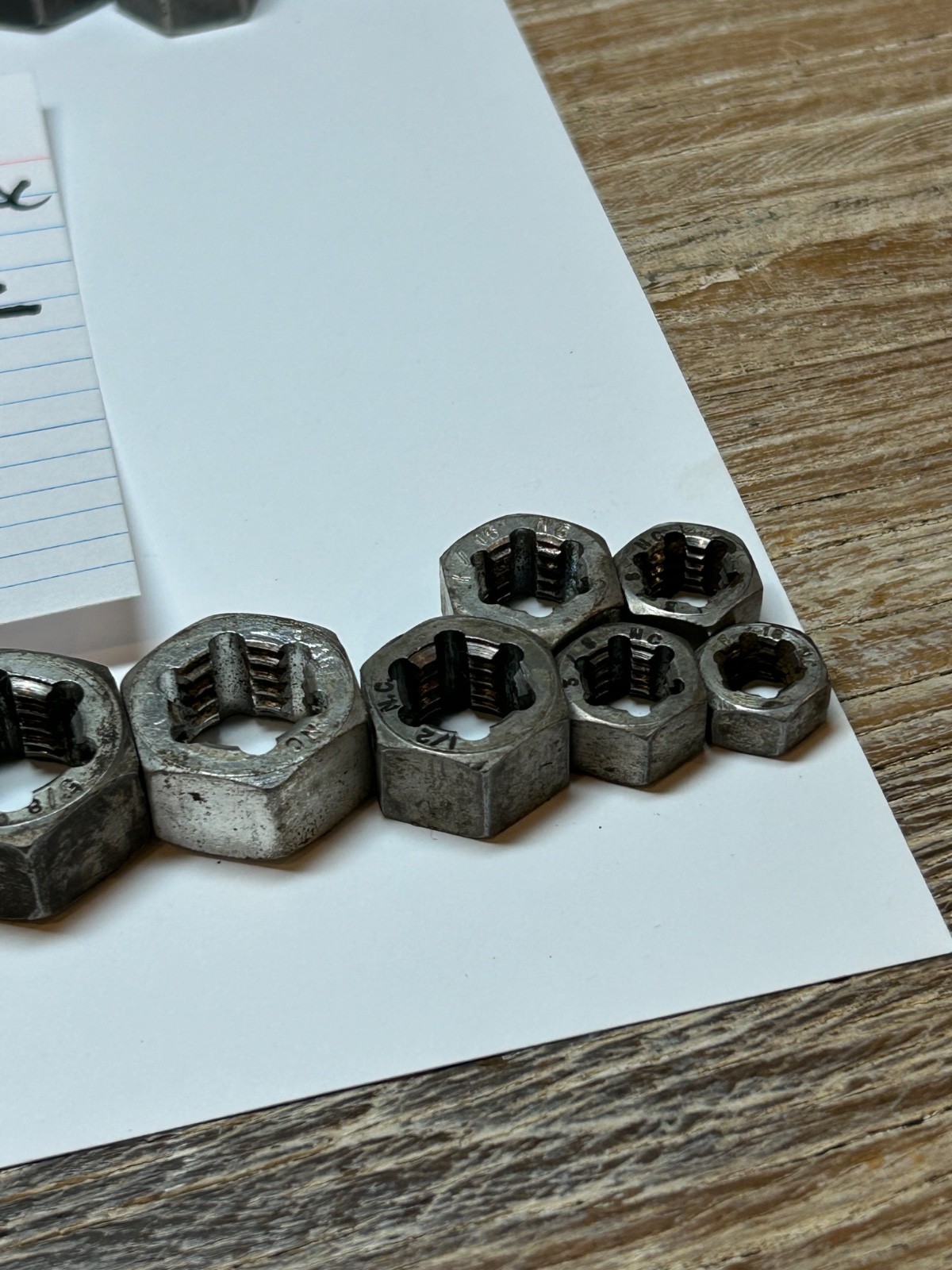 Snap On NF-SAE Fine & NC-USS Coarse Rethreading Dies Hex Nut Size Sets .25-1.25”