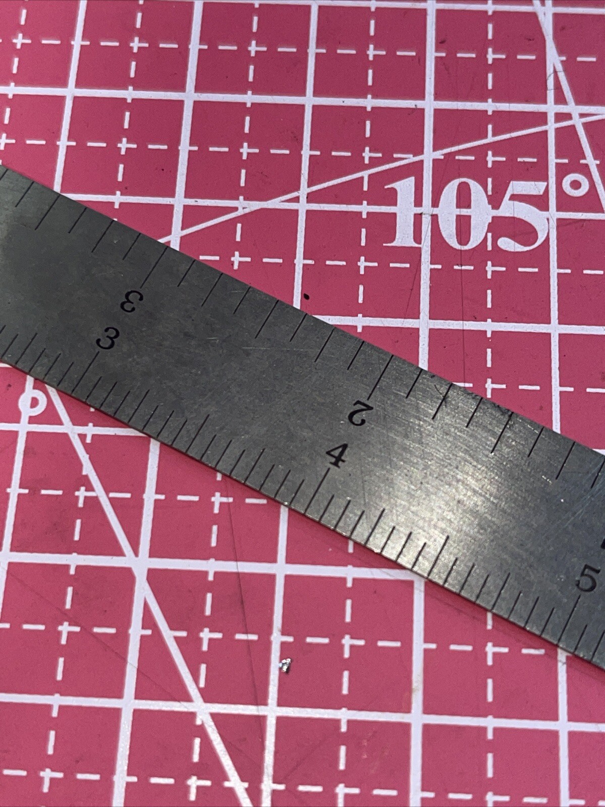 PEC USA 402006 4r Stainless Steel Satin Chrome Machinist Engineer Ruler Vintage