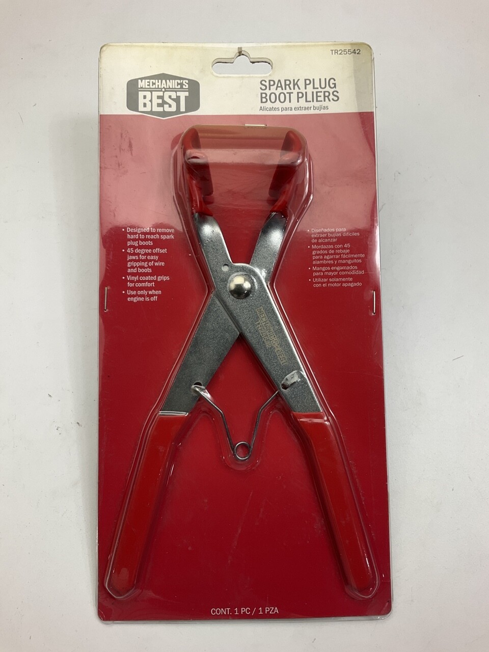 Mechanics TR25542 Spark Plug Boot Pliers, 45 Degree Offset For Easy Gripping