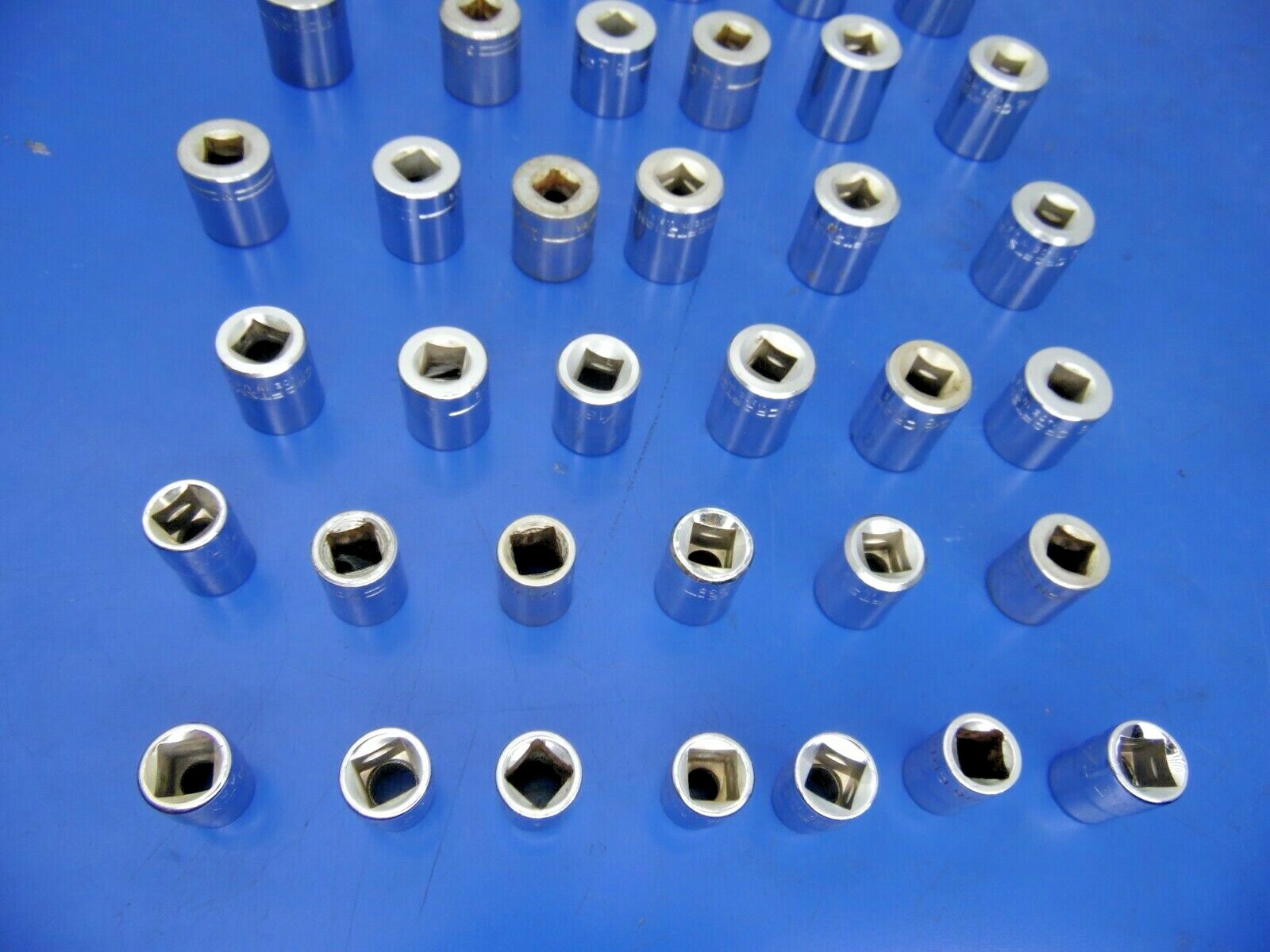 Craftsman 3/8″ Drive SAE Shallow Sockets,Lot of 37,USED,See Below for Sizes