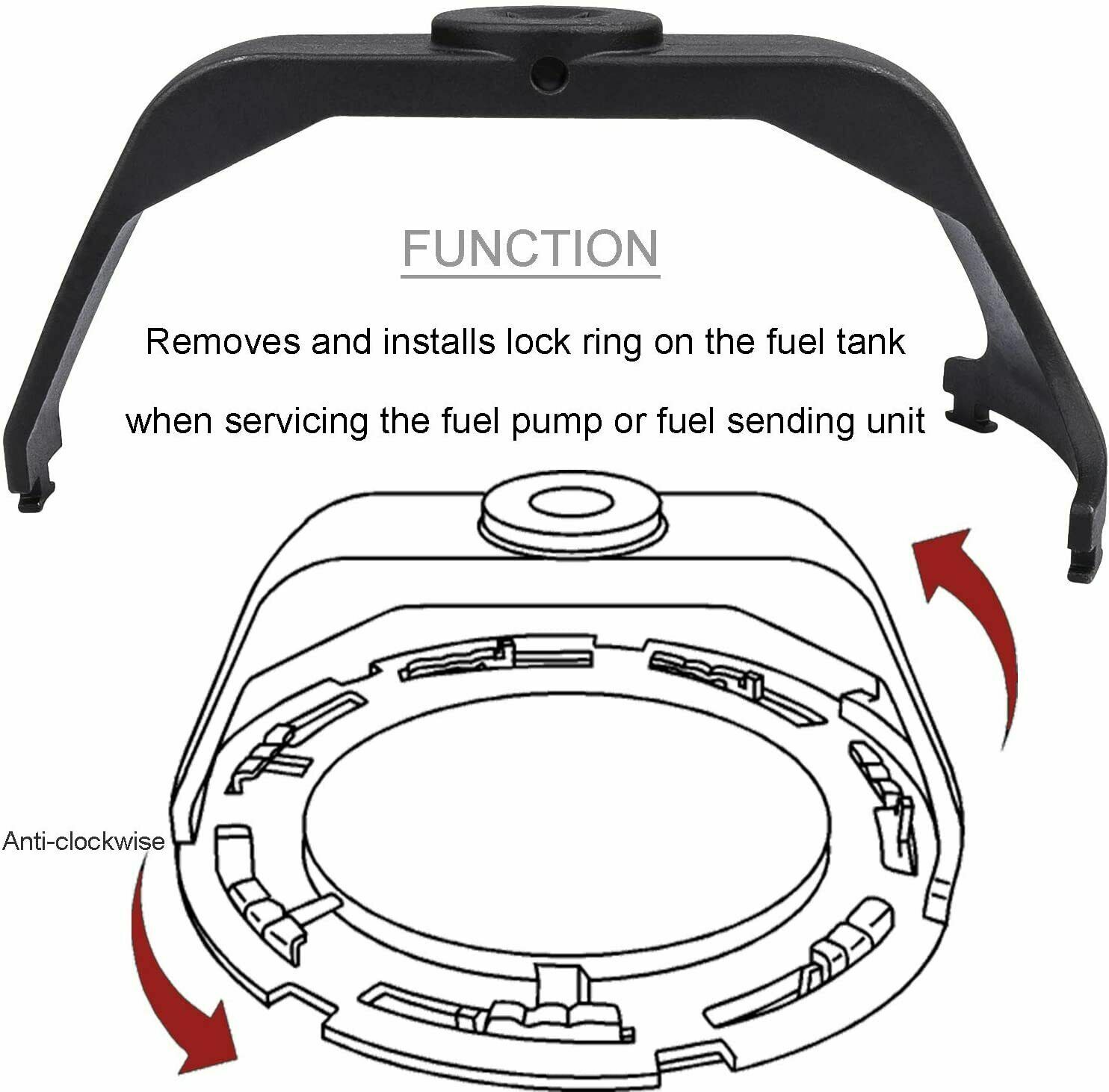 6599 Fuel Tank Lock Ring Wrench Tool Pump Removal Installer For Chrsyler Ford GM