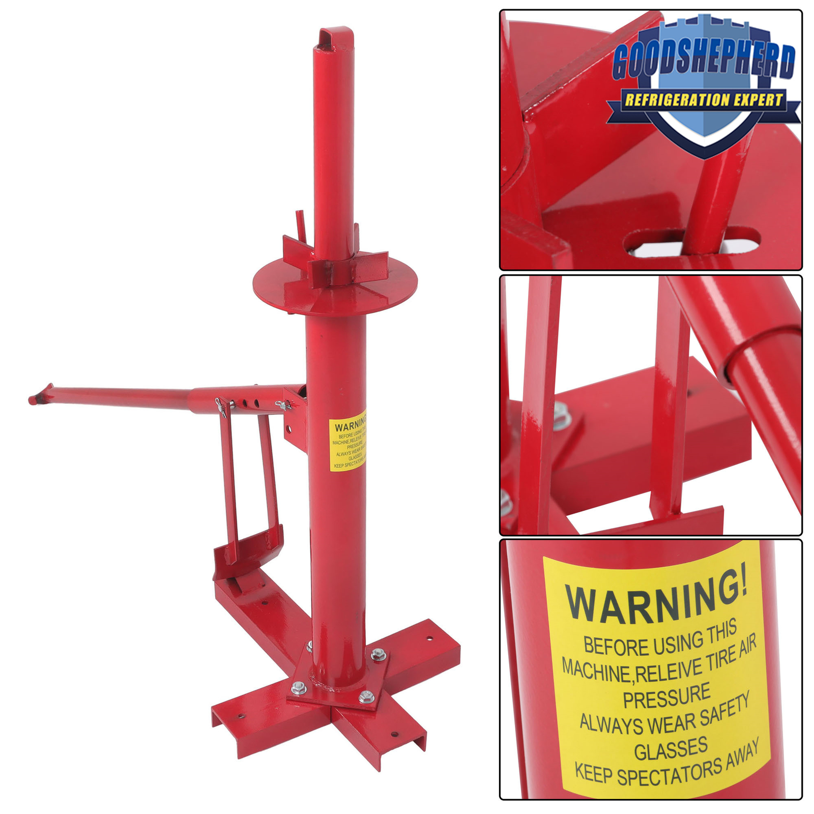 Portable Hand Bead Breaker Mounting Tool 8″ to 16″ Tires Manual Tire Changer Red