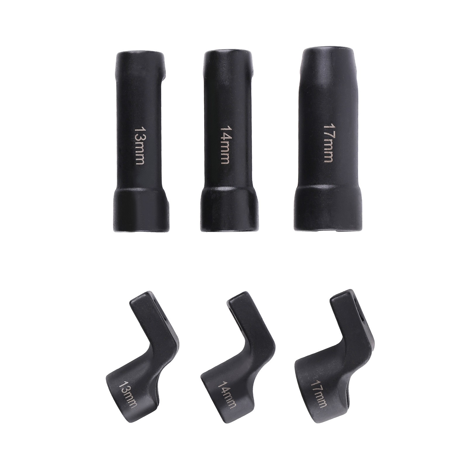 6pcs Egt Sensor Socket Set, Straight & Offset 13mm 14mm 17mm 3/8″ Drive Kit