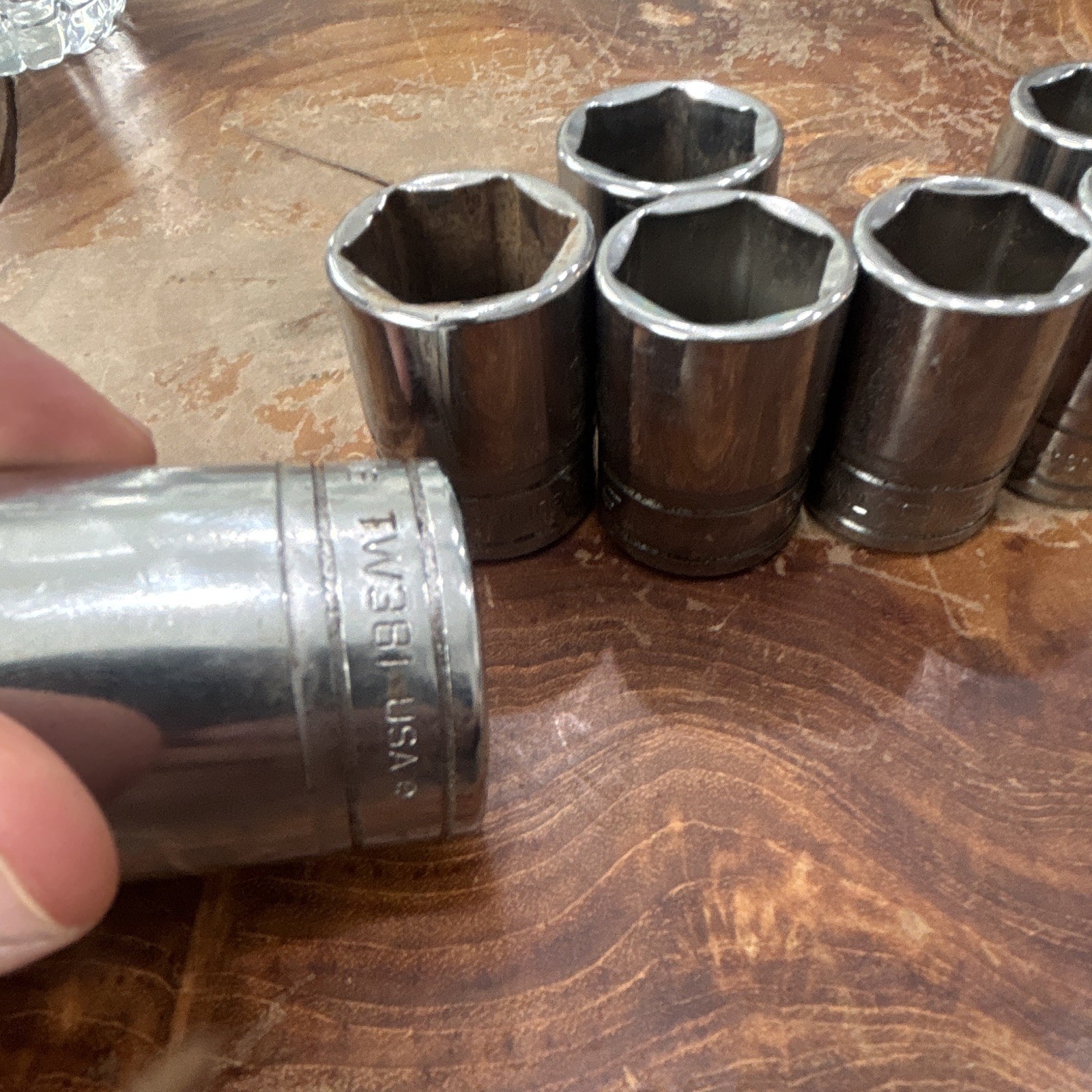 Vintage Snap-on 1/2” Drive SAE Socket Lot TW381 TW301 TW281 TW261 TW221 USA Made