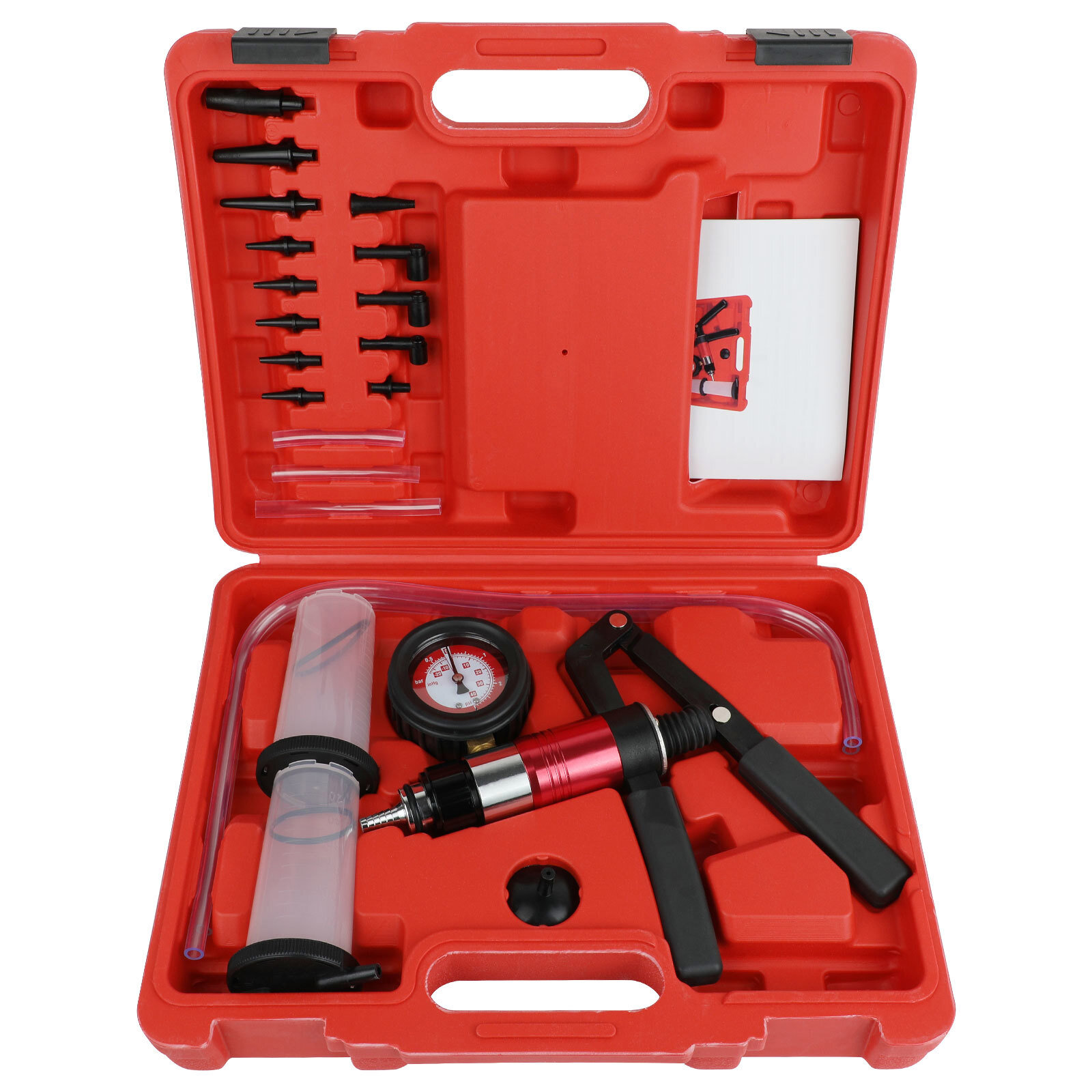 23pcs Hand Held Vacuum Pressure Pump Tester Brake Fluid Bleeder Bleeding Tool US
