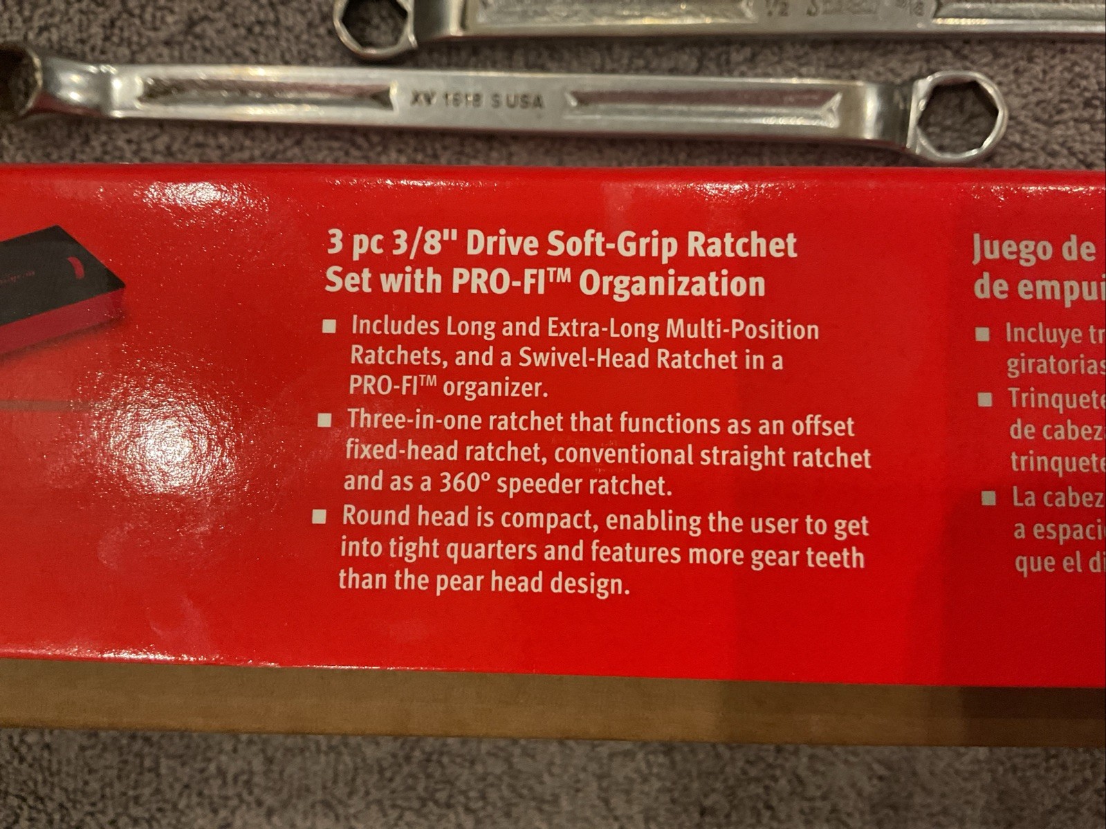 New In Box Snap On 203RT0480FR 3/8” Soft Grip Ratchets Set w/ PRO-FIT Foam NEW!