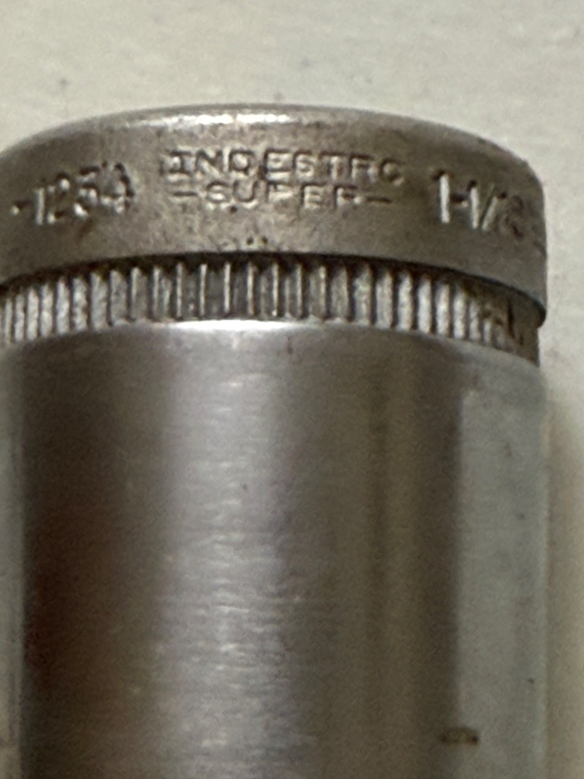 Vintage Indestro Super ,9 Sockets, 1/2″ Drive Ratchet & Breaker Bar, Good Cond