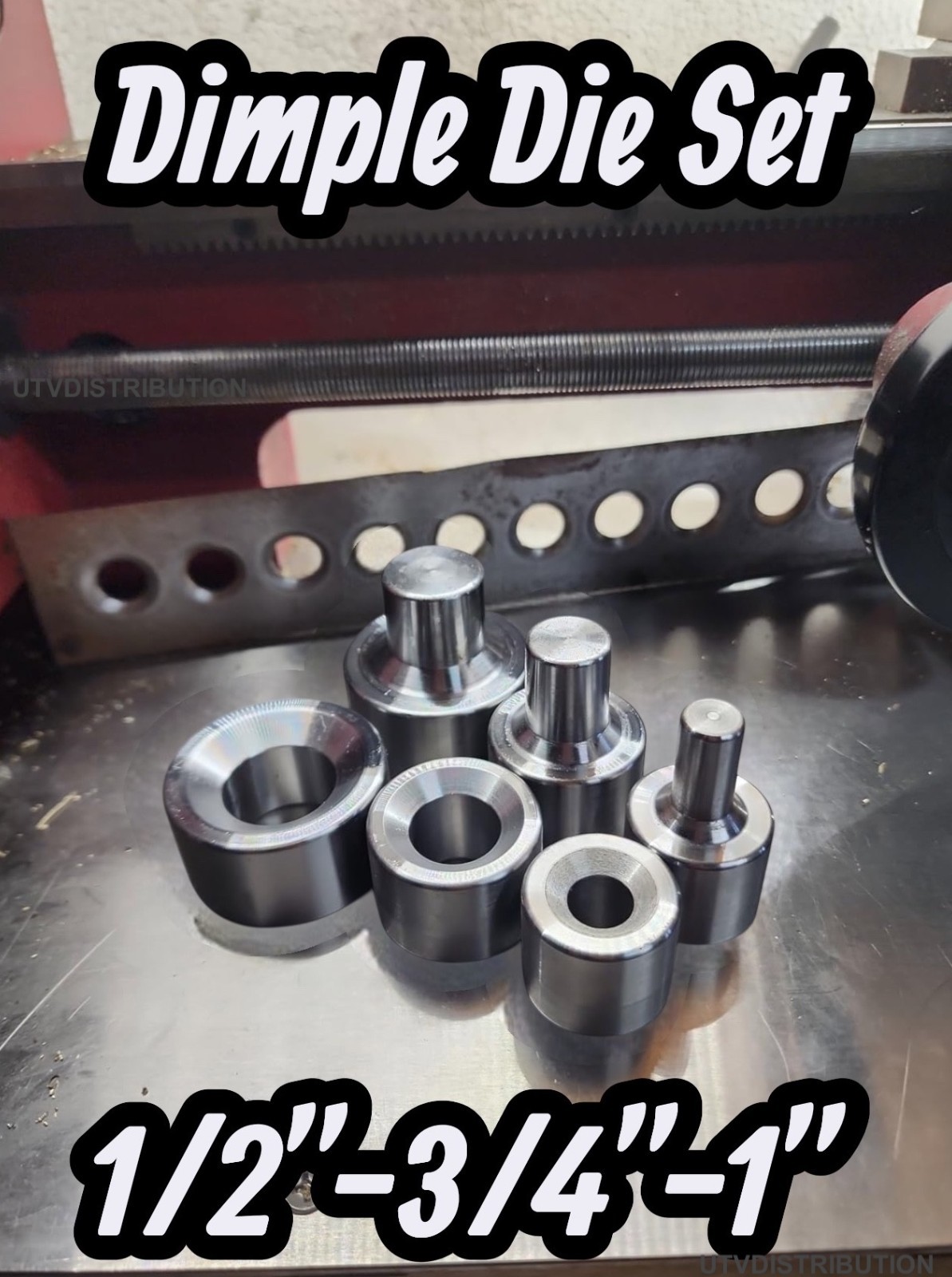 Dimple Die Set 3 Piece Set 1/2″ 3/4″ 1″ metal fabrication tools hole flares