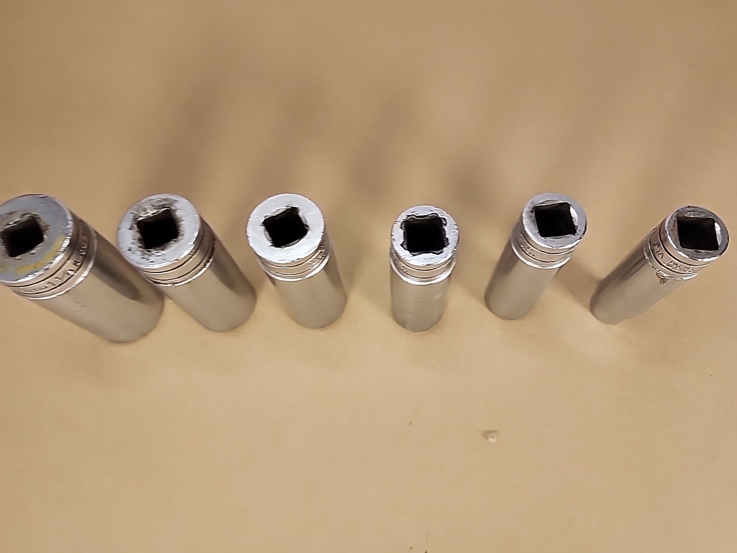 Snap On 1/2″ Drive 12-Point SAE Deep Chrome Socket S161 S241 S281 S301 S381 6pcs