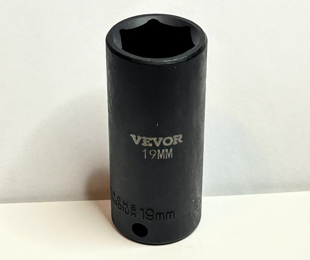 Vevor 19 mm x 3/8″ Dr Deep Impact Socket 6 Point Free USA Shipping